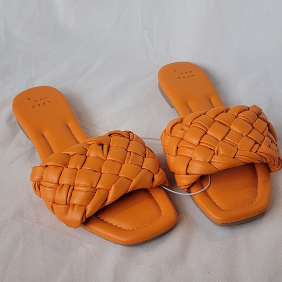 A New Day Carrissa Woven Slide Sandals Orange - Picture 7 of 8